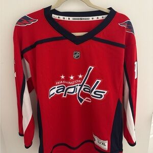 Caps Red Hockey Jersey